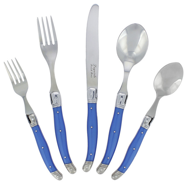 20 Piece Laguiole French Blue Flatware Set