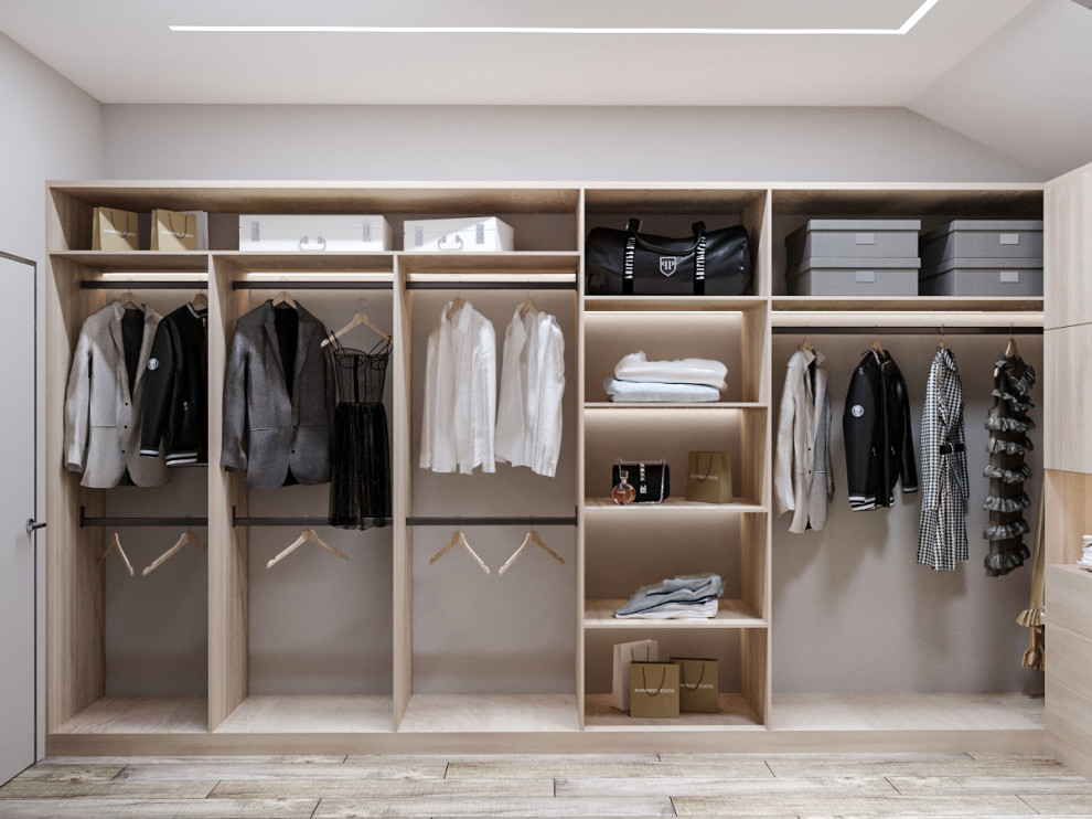 Современные оттенки серого и уютного дерева)