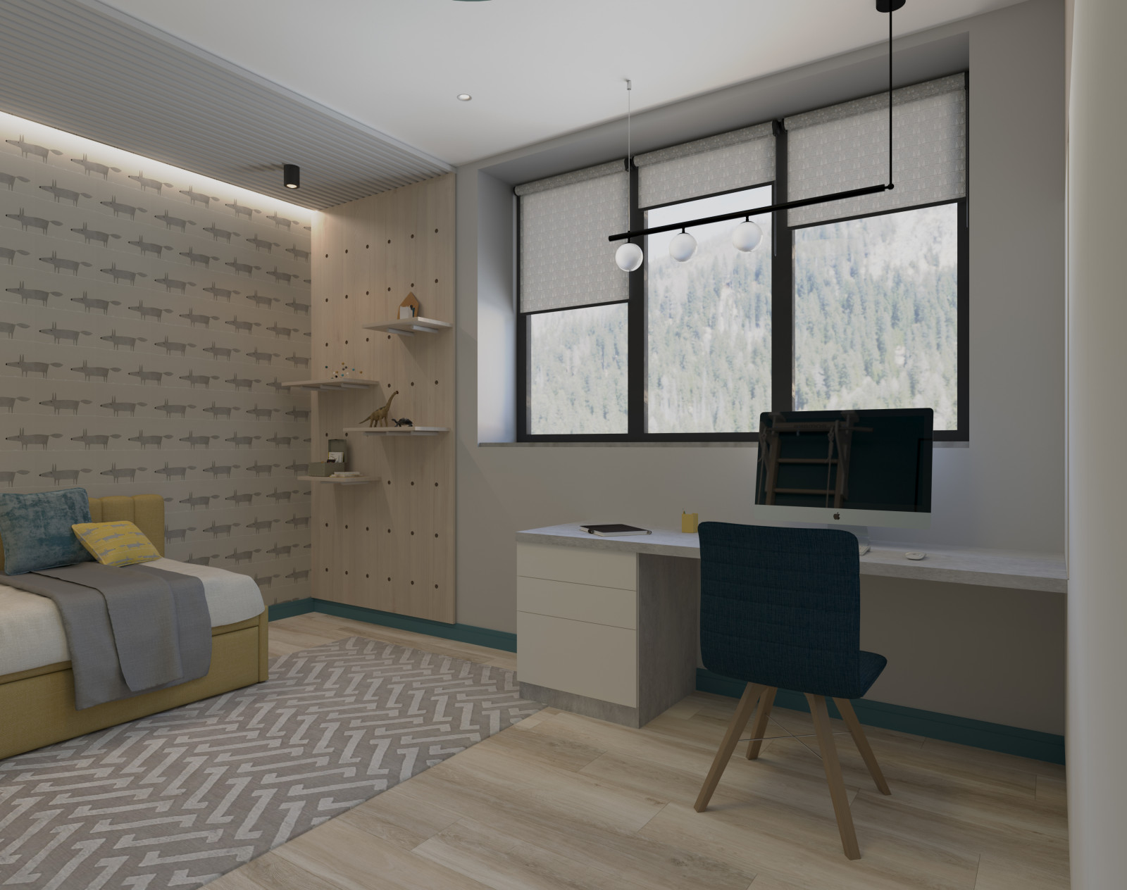 Загородный дом с ярким интерьером