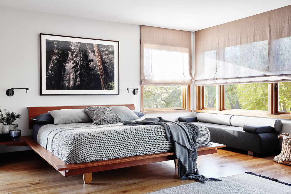 サンフランシスコにあるコンテンポラリースタイルのおしゃれな寝室のインテリア