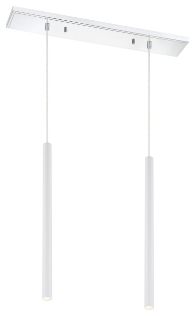 Forest 2-Light Linear Pendant Light In Chrome, 4.500 - Modern - Pendant ...