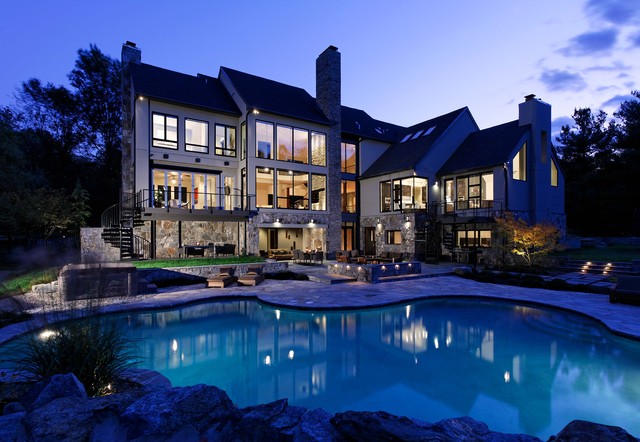 Exterior Night Shot modern-haeuser