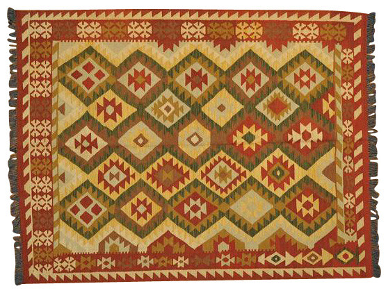 Oriental Rug 100% Wool Hand Woven Anatolian Kilim Flat Weave Rug