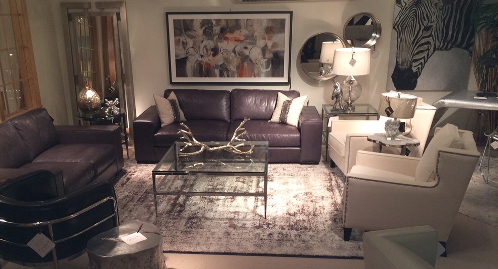 Inspiration for a mid-sized eclectic living room remodel with beige walls, no fireplace and no tv