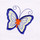 BLUE AND ORANGE BUTTERFLY APPLIQUE EMBROIDERY DESI