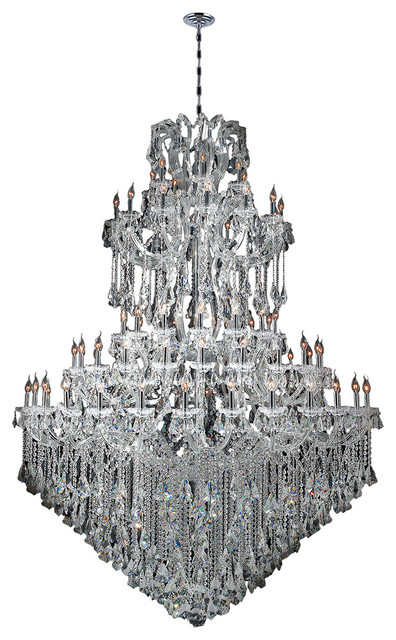 Maria Theresa Chandelier, D72"x H96", L84, Chrome Finish, Clear Crystal