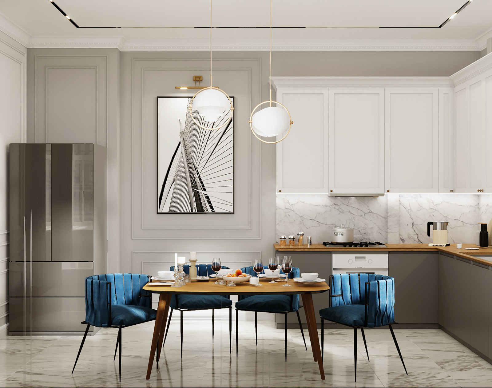 Дизайн проект квартиры в современной классике, Санкт-Петербург