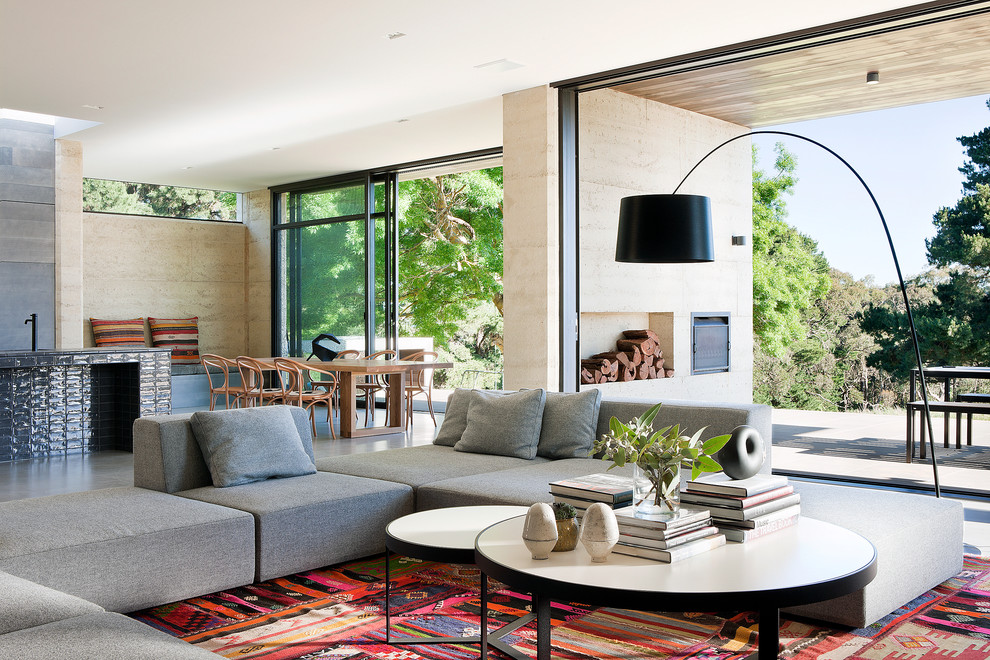 Inspiration for a modern living room in Melbourne.