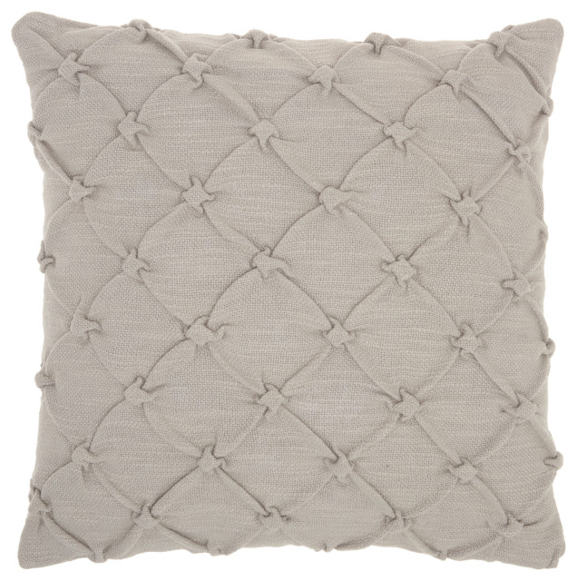 Nourison Home 18"x18" Kathy Ireland Pillow Pin Tuck Gray Throw Pillows