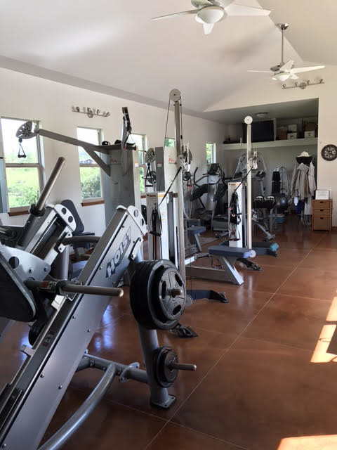 This is an example of a contemporary home gym in Hawaii.