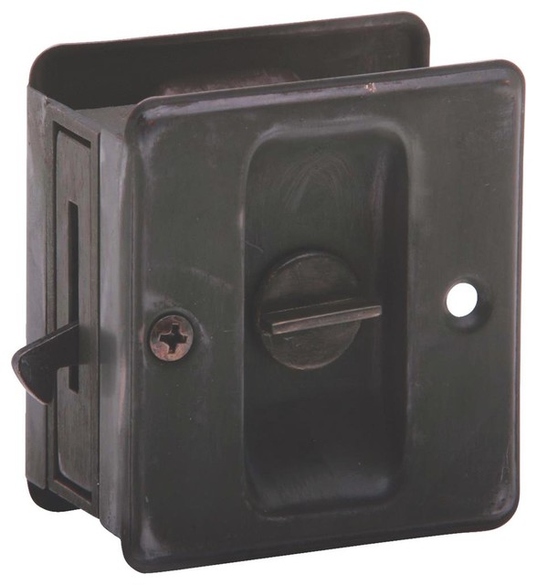 Schlage Lock Polished Brass Privacy Pocket Door Pull SC991B605