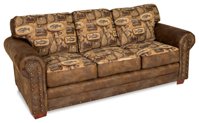 American Furniture Classics Model 8505, 80 Leather Sleeper Sofa Settee