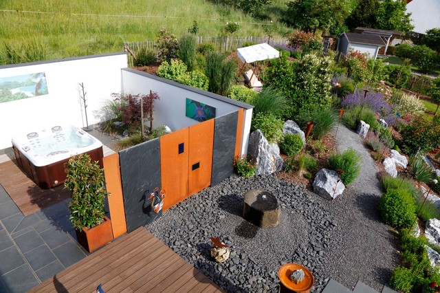 Blick aus der Vogelperspektive contemporaneo-terraza-y-balcon