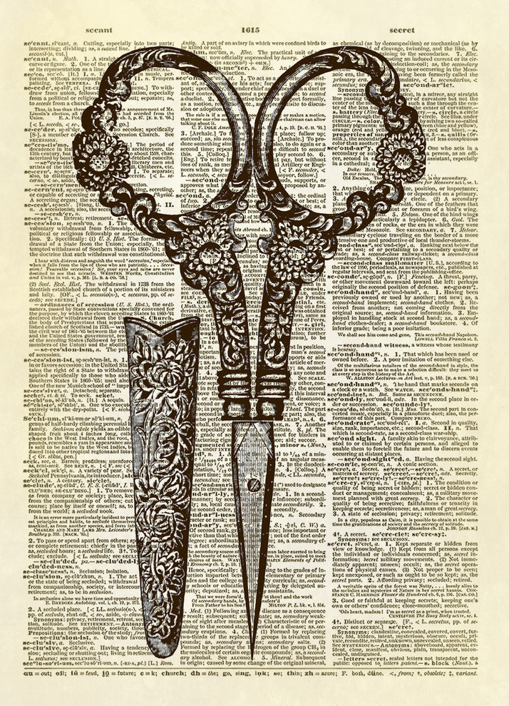 Antique Scissors Dictionary Art Print Contemporary Prints And