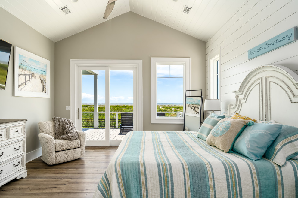 Photo of a beach style bedroom in Charleston.