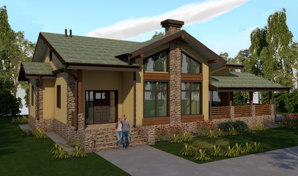 Проект дома с стиле современного Шале