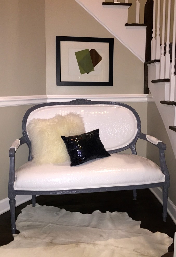 Inspiration for a transitional staircase remodel in Chicago