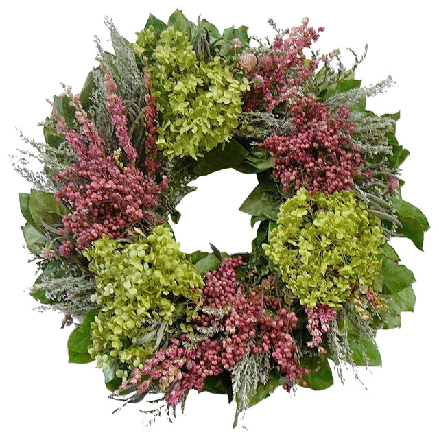 Hydrangea and Pink Floral Wreath, Small