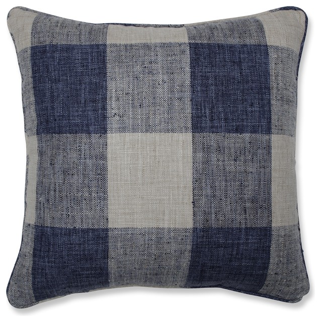 Pillow Perfect Indoor Check Please Lakeland Blue 18-inch Throw Pillow