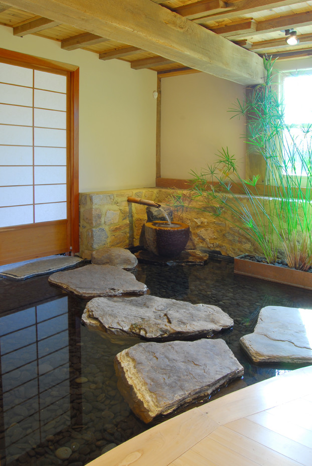 Living room - large formal and open concept light wood floor living room idea in DC Metro with yellow walls and no tv