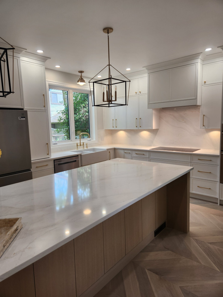 Example of a transitional kitchen design in Vancouver