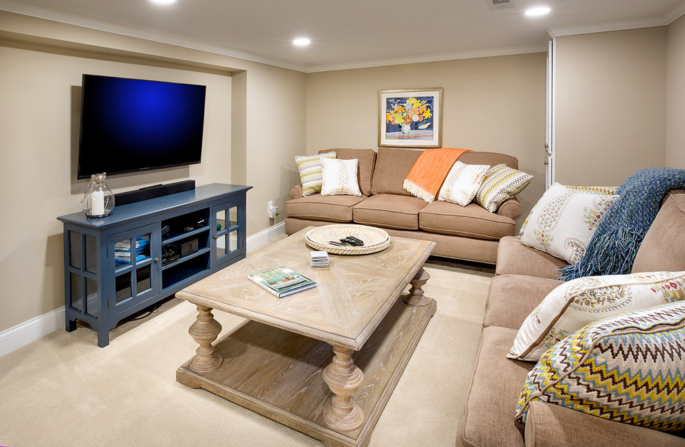 Basement - transitional basement idea in Columbus