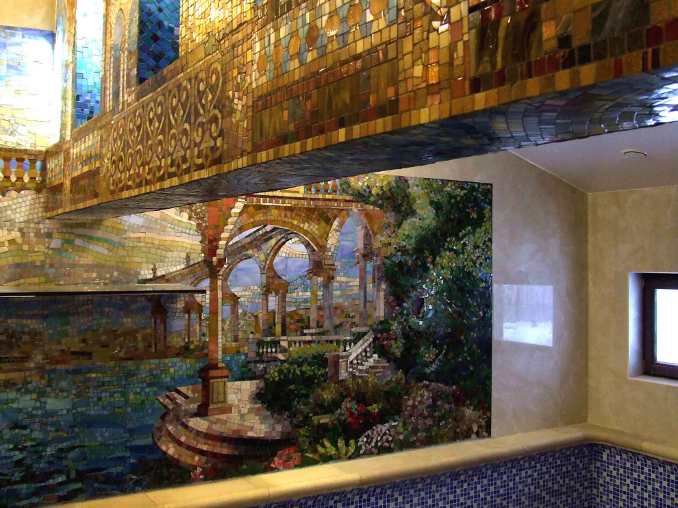 Оформление бассейна в частном доме.