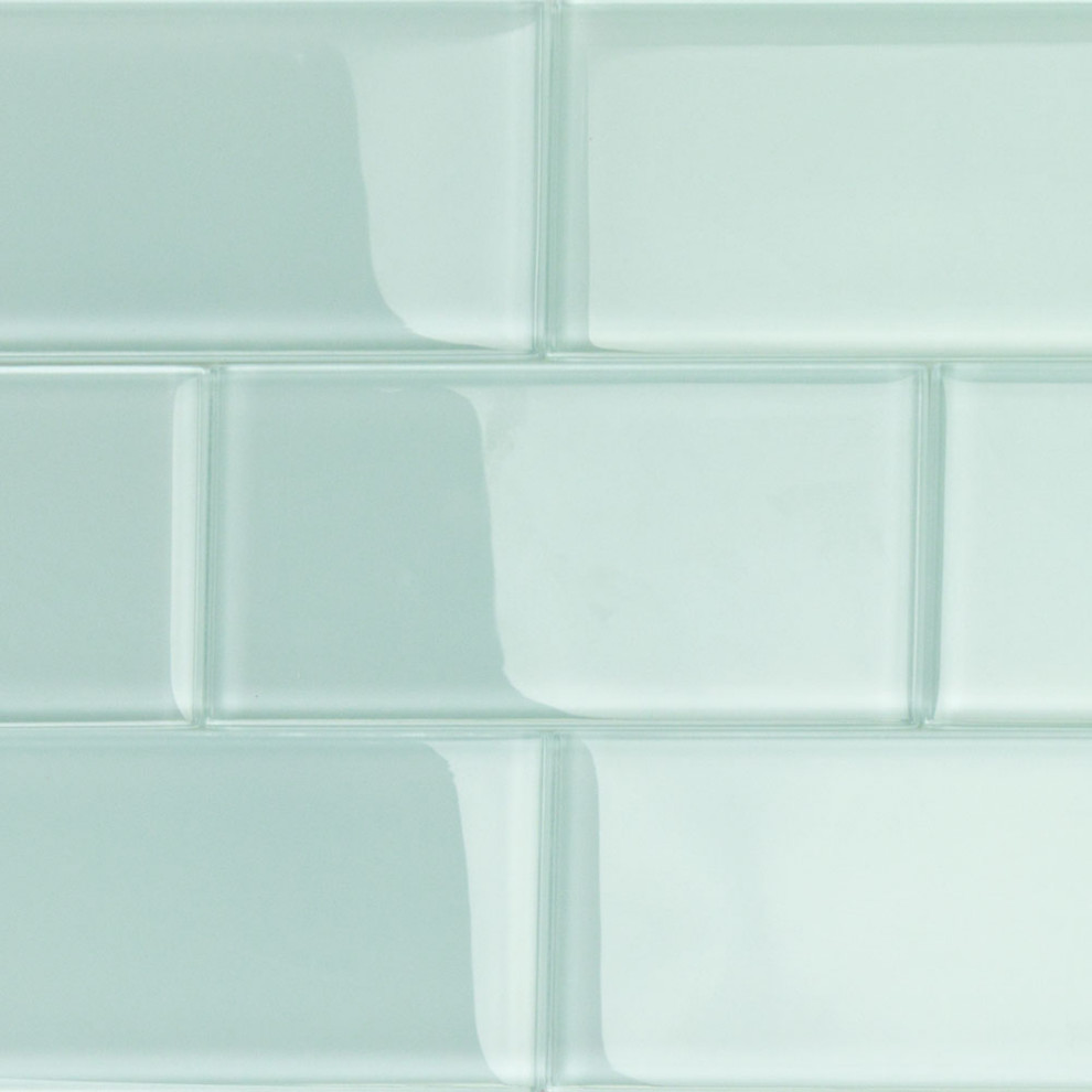 Contempo 3"x6" Glass Subway Tile, Seafoam