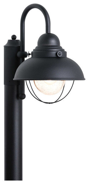 1-Light Outdoor Post Lantern, Black