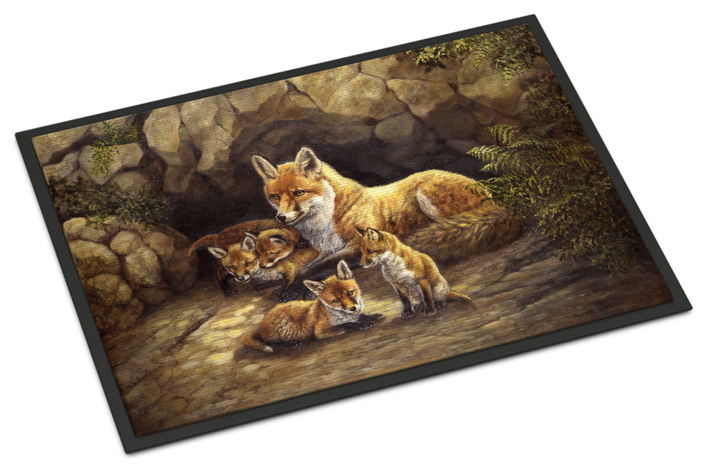 Fox Family Foxes By The Den Indoor/Outdoor Mat, 18