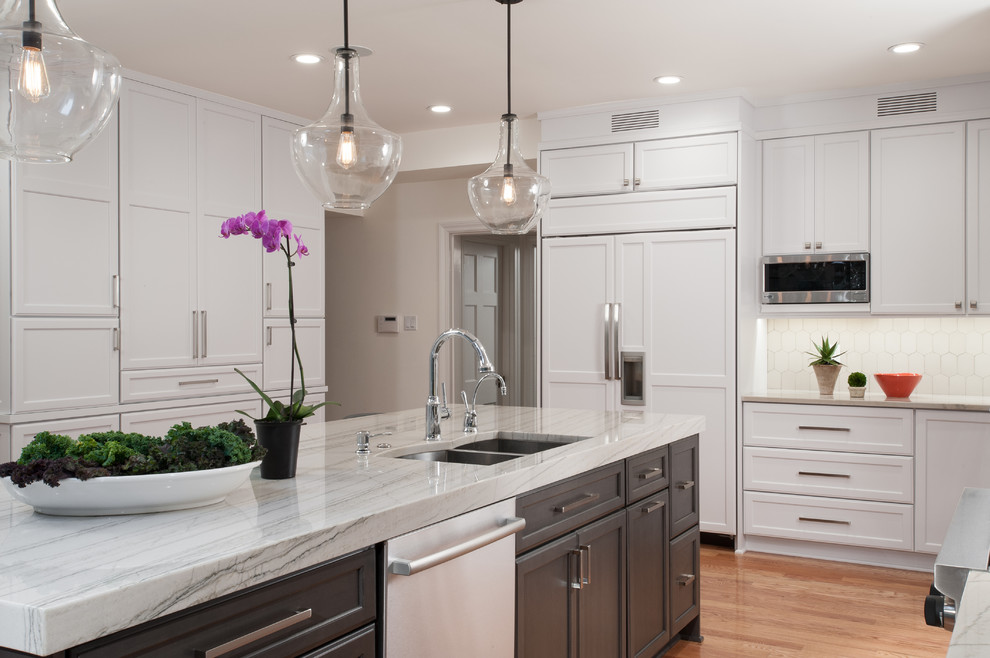 Example of a transitional kitchen design in St Louis