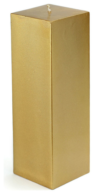 3 x 9" Metallic Bronze Gold Square Pillar Candle"