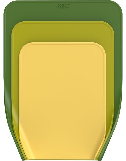 Joseph Joseph Nest Chop Chopping Boards, Plastic, Green, 3-Piece Set