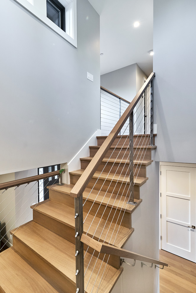 Design ideas for a transitional staircase in San Francisco.