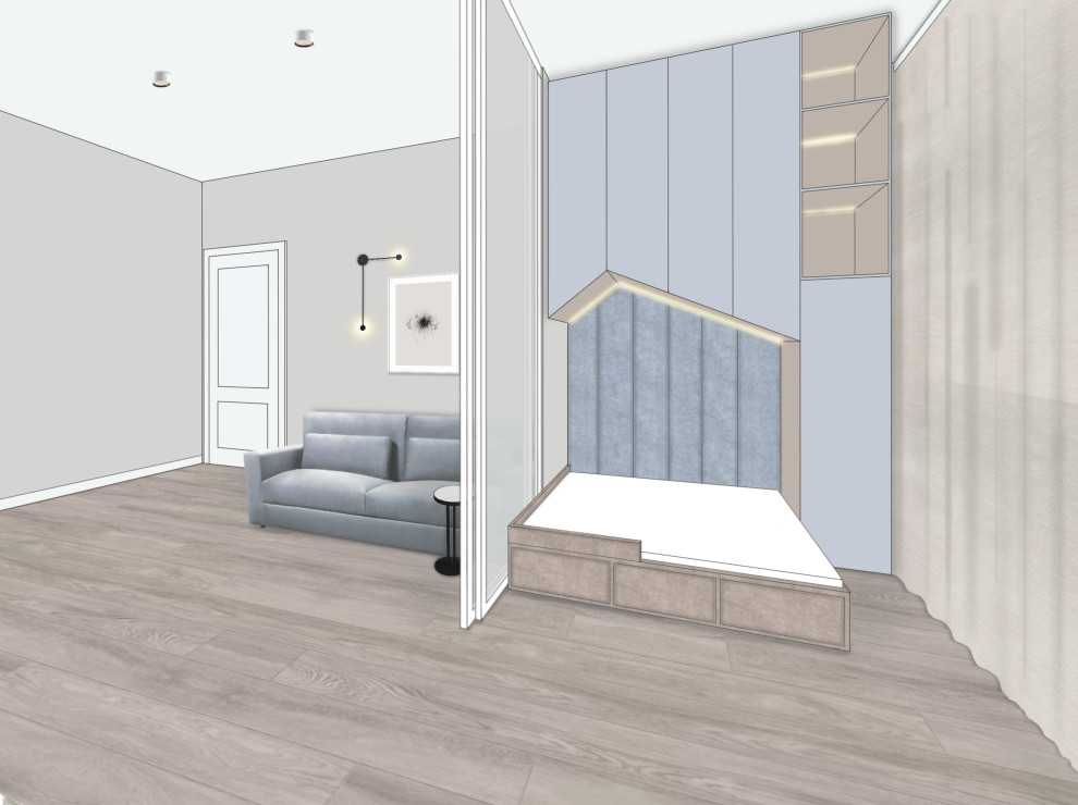 Проект детской совмещенной с гостиной