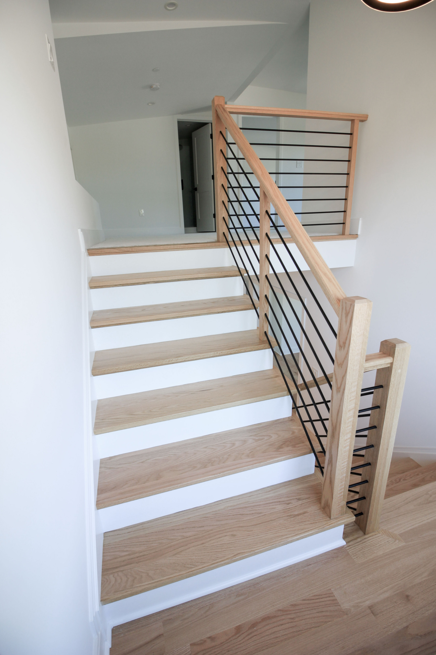 94_Neutral Color Floating Staircase with Metal Balusters, Bethesda MD 20817