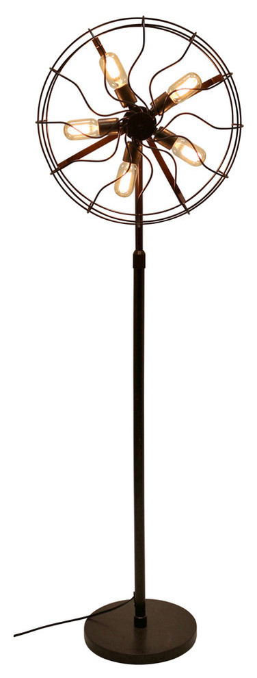 LumiSource Ozzy Floor Lamp, Antique Finish