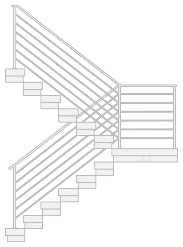 Stairs open Ushaped modern metal - Contemporary - Stair Parts - by ...