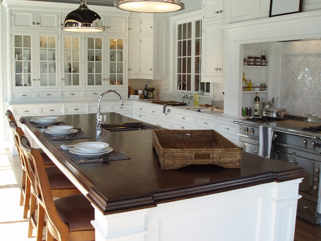 Walnut Wood Countertop Brooks Custom Traditional Kitchen