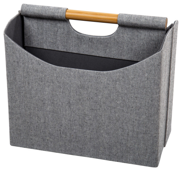 Modern and Sleek Magazine Storage Bin with Bamboo