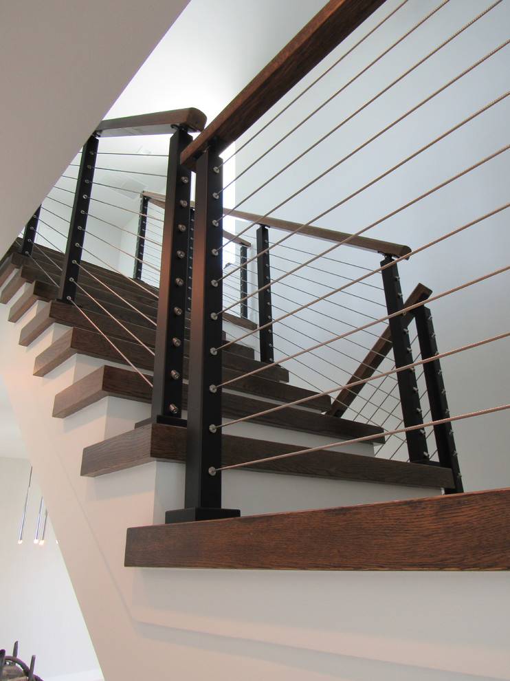 Cable Railing & White Oak Stair in Viera FLBlakeley Res