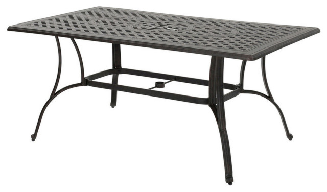 GDF Studio Fonzo Outdoor Bronze Cast Aluminum Rectangular Dining Table Only