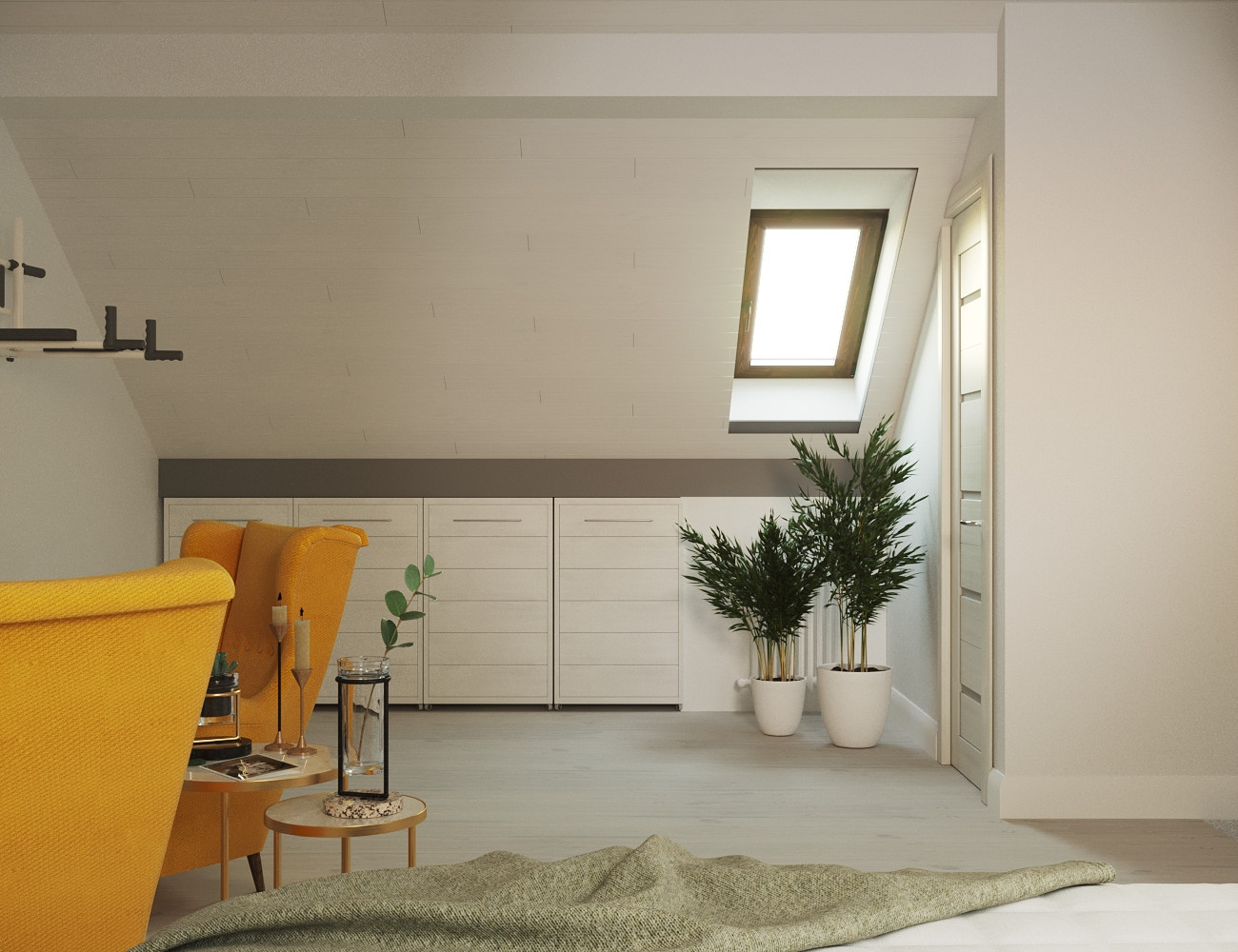 Спальня на мансардном этаже