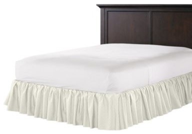 Cream Diamond Pintuck Ruffle Bed Skirt