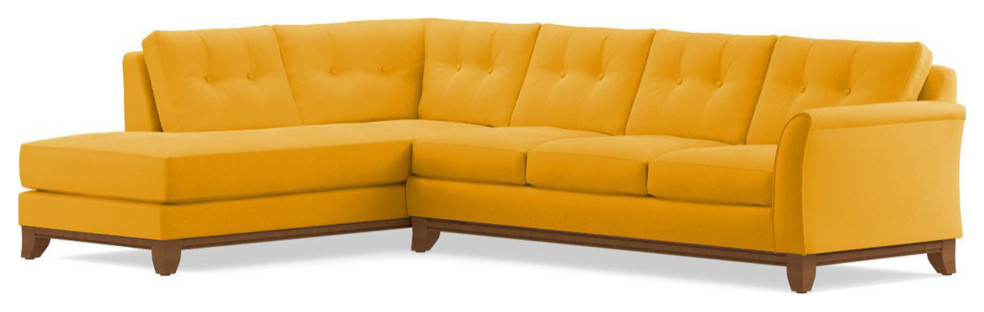 Apt2B Marco 2-Piece Sectional Sofa, Marigold Velvet, Chaise on Left