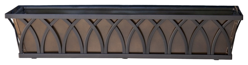 Arch Decora Window Box with Oil Rubbed Bronze Liner, 36"