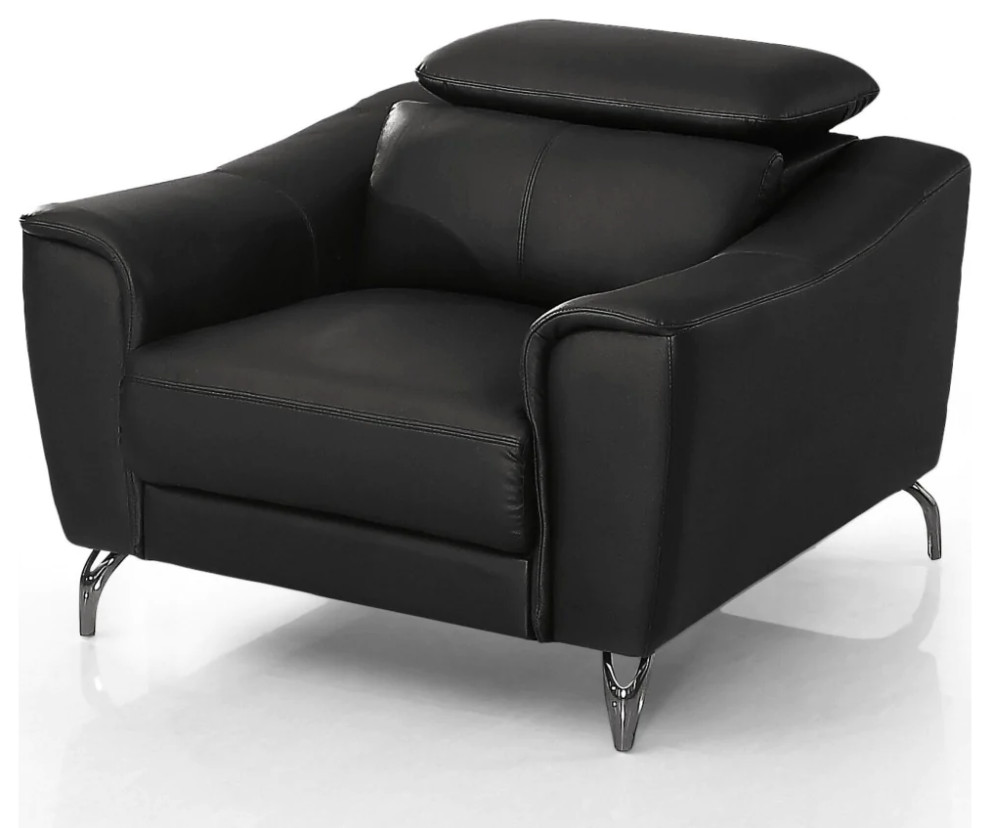 Modern Black Leather Chair Midcentury Armchairs And Accent