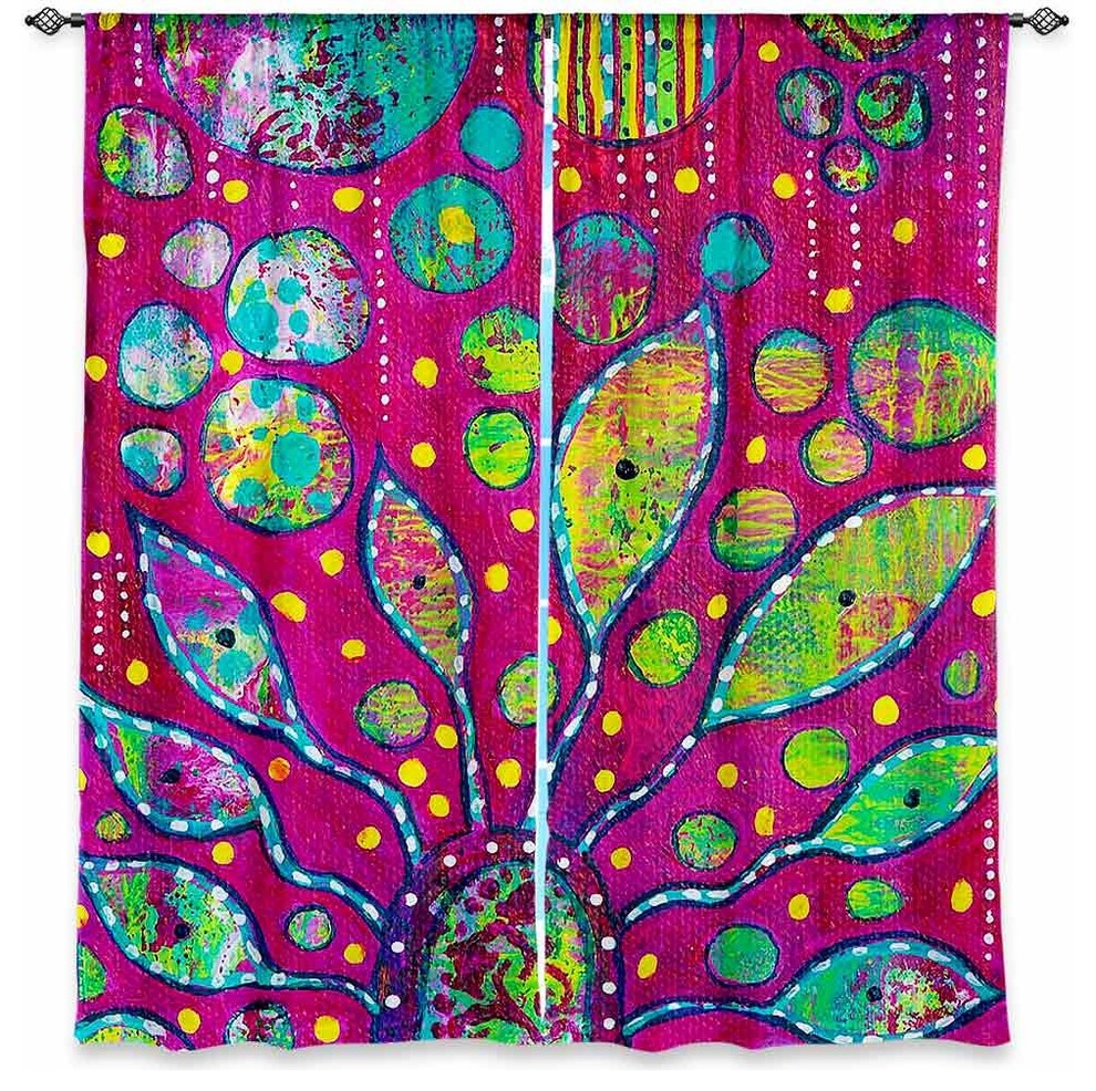 Flower Power Window Curtains, 40"x82", Lined
