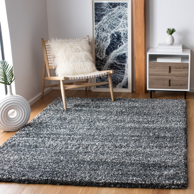 Safavieh Hudson Shag Teppich Läufer 7,6 X 2,3 M – Grau/Elfenbein, Hochfloriger Shag Für Wohnzimmer & Mehr