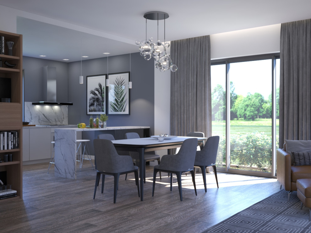 Гостиная совмещенная с кухней